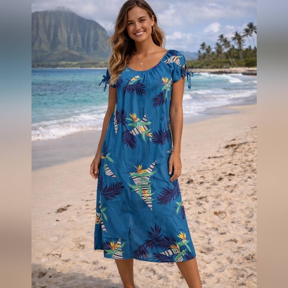 Vintage hilo hatie Hawaii dress no ties on sleeves